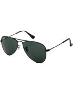 Anteojos Lentes de Sol Ray Ban Junior Aviator RJ9506S Negro mate/verde 50-13